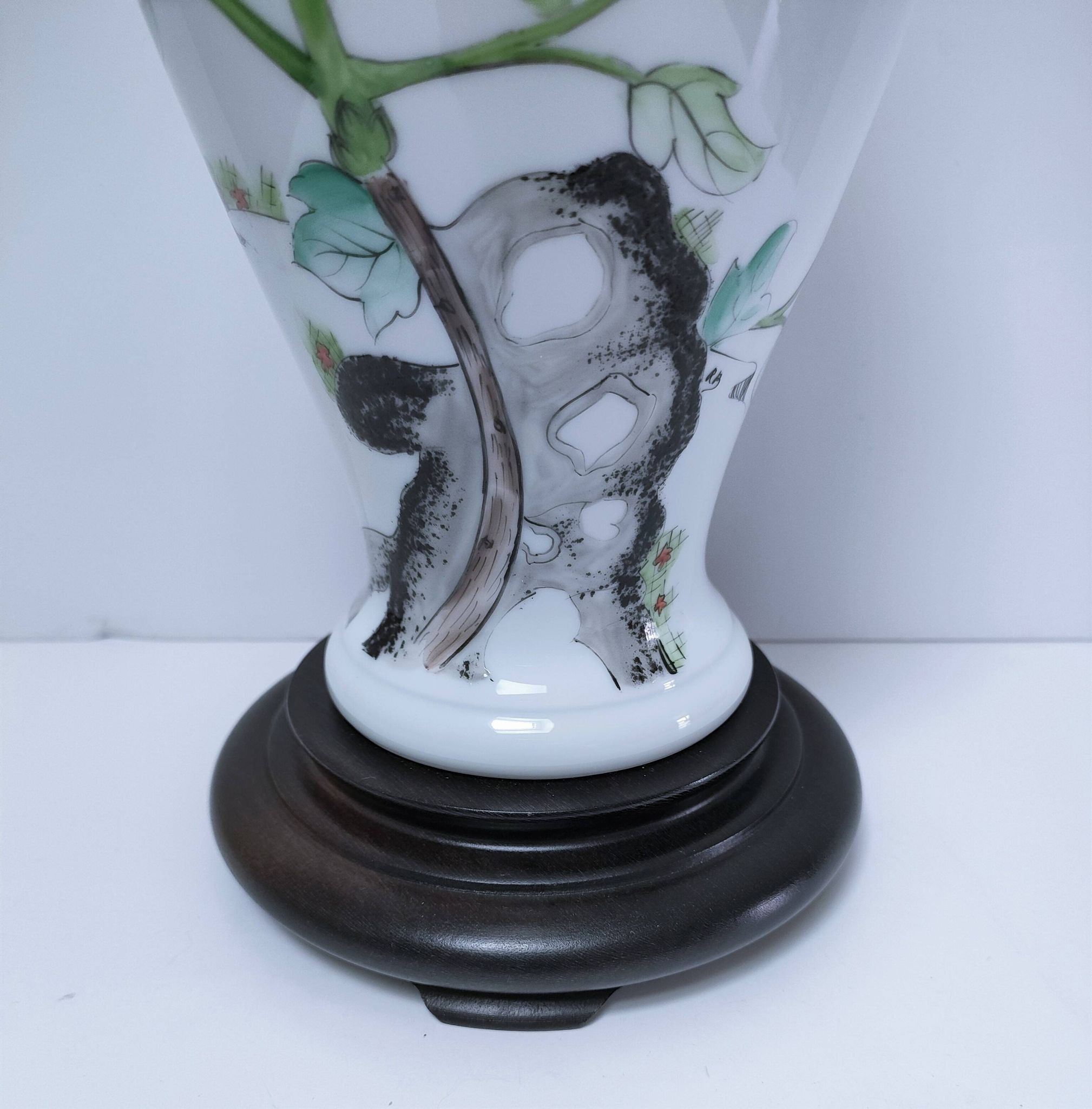 pied de lampe décor pivoine vintage