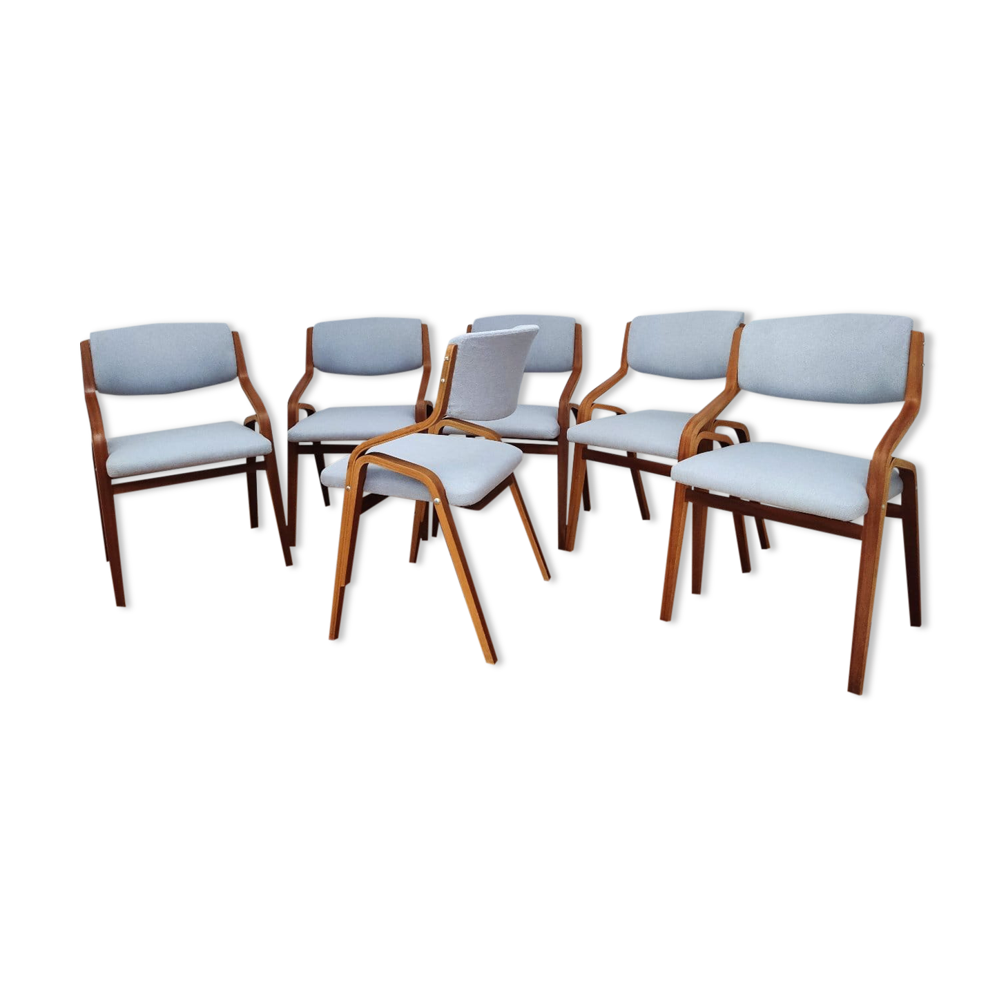 Set of Six Chairs by L. Volák for Dřevopodnik Holešov, Czechoslovakia, 1960s