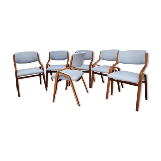 Set of Six Chairs by L. Volák for Dřevopodnik Holešov, Czechoslovakia, 1960s