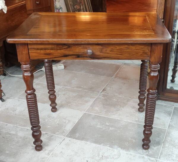 Ancien bureau table d'appoint/1 tiroir/pieds bois tourné