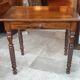 Old office side table/1 drawer/turned wood feet