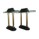 Paire de lampes de banquier style Memphis attribuées à Robert Sonneman 1980s