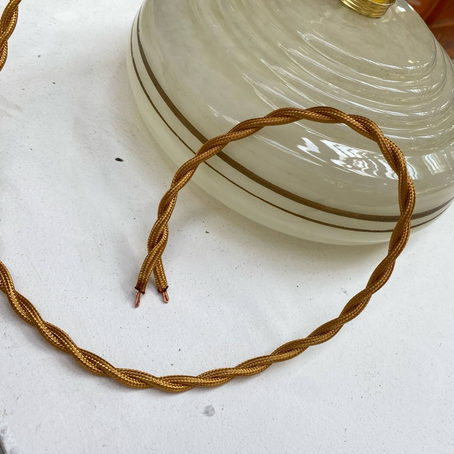 Pair of Art Deco Clichy glass pendant lights