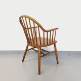 Baumann vintage Bridge Western fan armchair in wood from the 70s