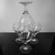 Set of 4 Vintage Finely Etched Stemmed Red Wine Glasses