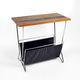1970s modernist metal newspaper rack with a rosewood top, Sweden
