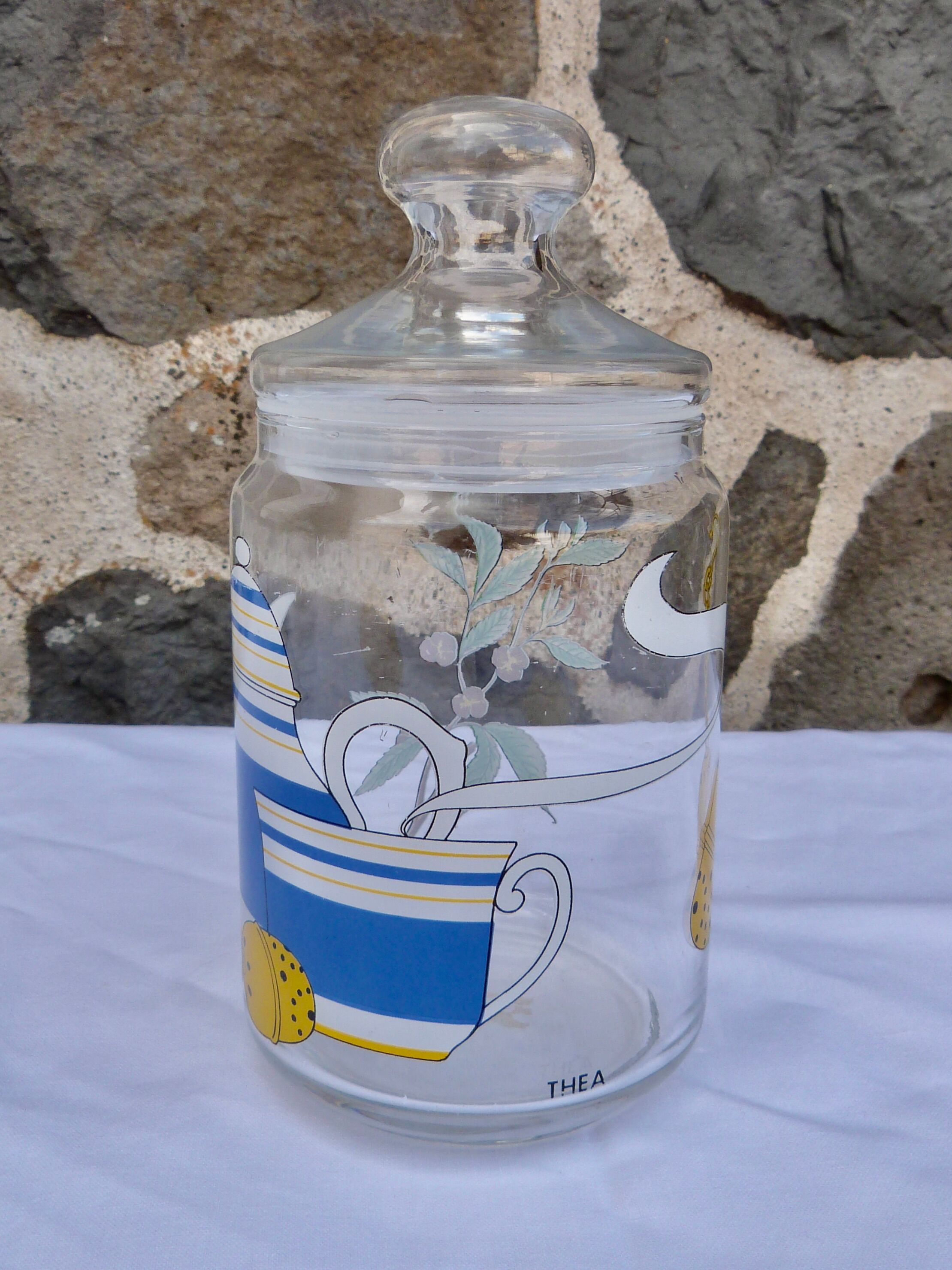 Set of 5 glass spice jars