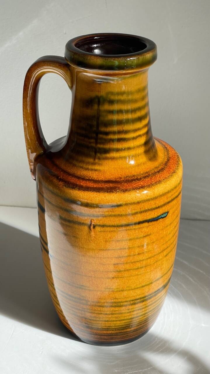Vintage glazed ceramic amphora vase – west germany