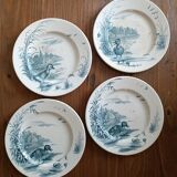 4 plates iron earth Gien model Ducks