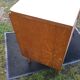 Vintage oak-plated chest of drawers and rattan with compass base as it is.
