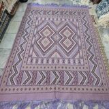 Handmade margoum rug in natural wool