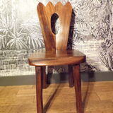 Brutalist chair in solid elm