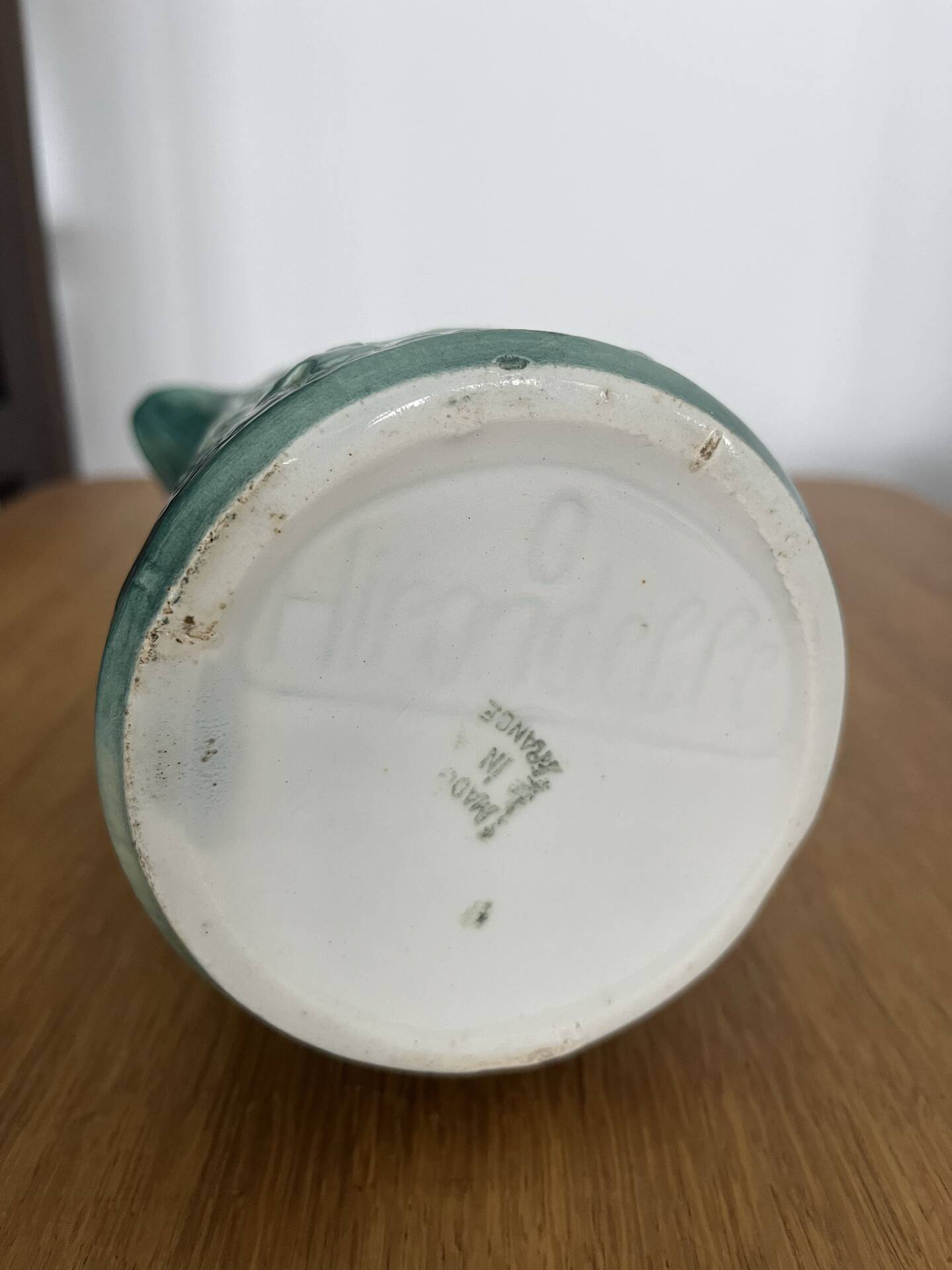 Art Nouveau barbotine pitcher "Swallow"