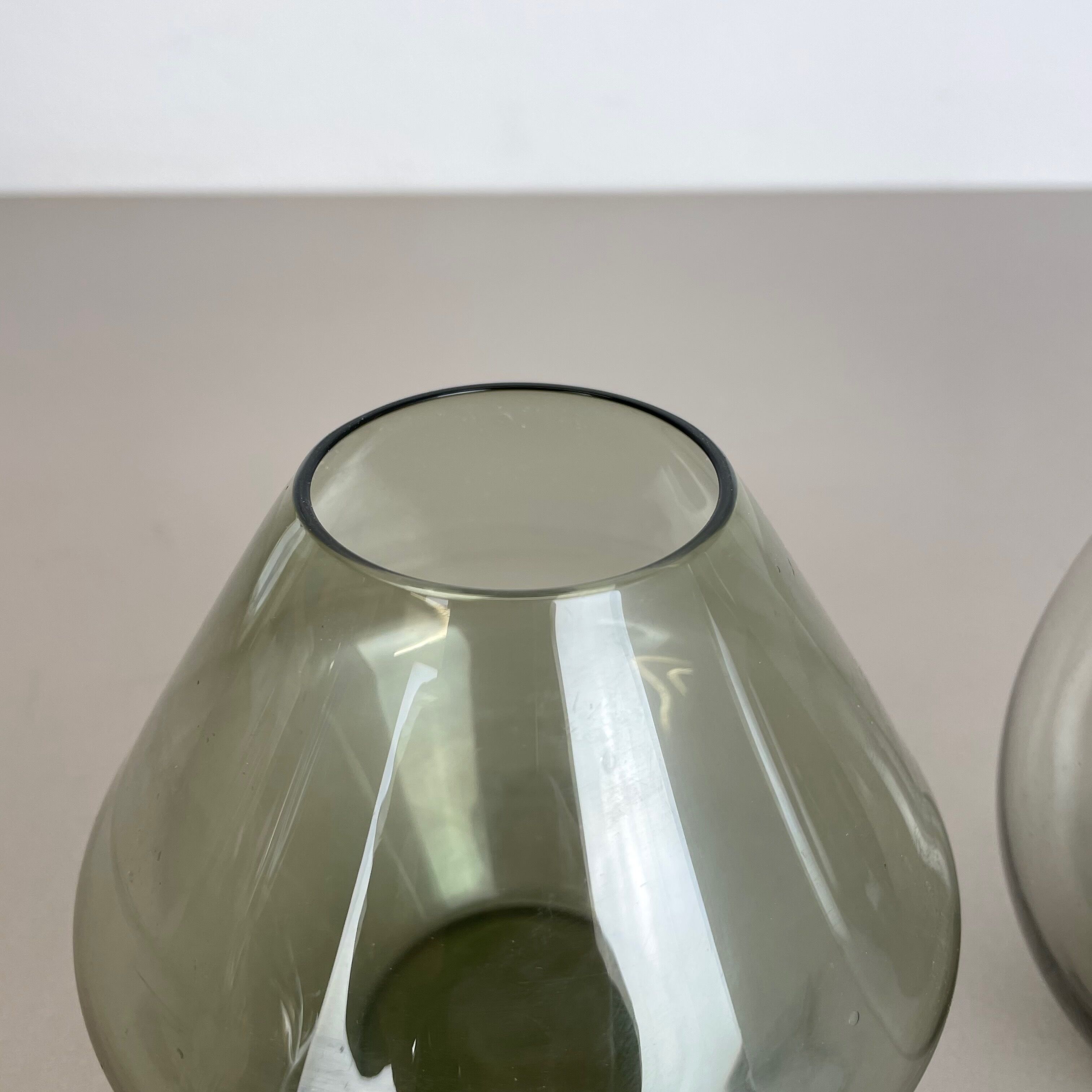 Set of Three Turmalin Vases Wilhelm Wagenfeld Wmf Attributed, Germany 1960s