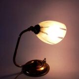 Bedside lamp, brass and glass, 1950