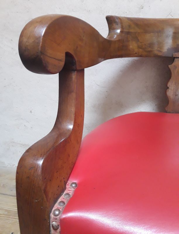 19th century solid walnut office chair