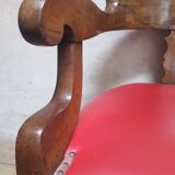 Fauteuil de bureau en noyer massif XIX°