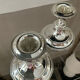 Pair of vintage silver metal candle holders