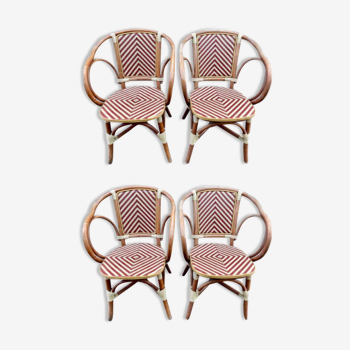 Set of 4 old VEGA rattan armchairs