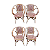 Set of 4 old VEGA rattan armchairs