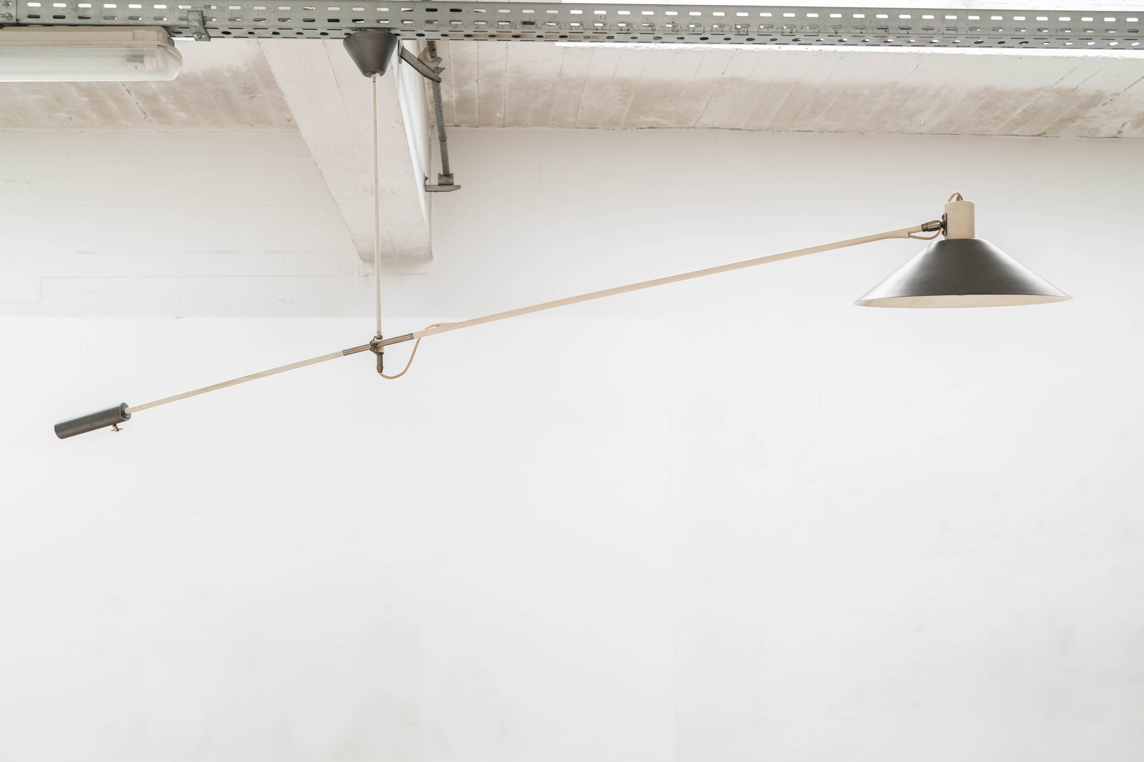 Counterbalance ceiling lamp by JJM Hoogervorst for Anvia Almelo, 1950's