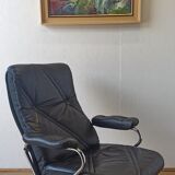Scandinavian design leather armchairs 70s