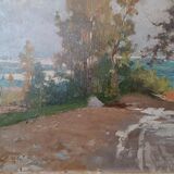 Oil painting on cardboard, dated, unsigned, late 19th century, Italian school.