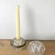 Pique flowers in metal circled glass