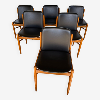 Suite de 6 chaises style scandinave circa 1970