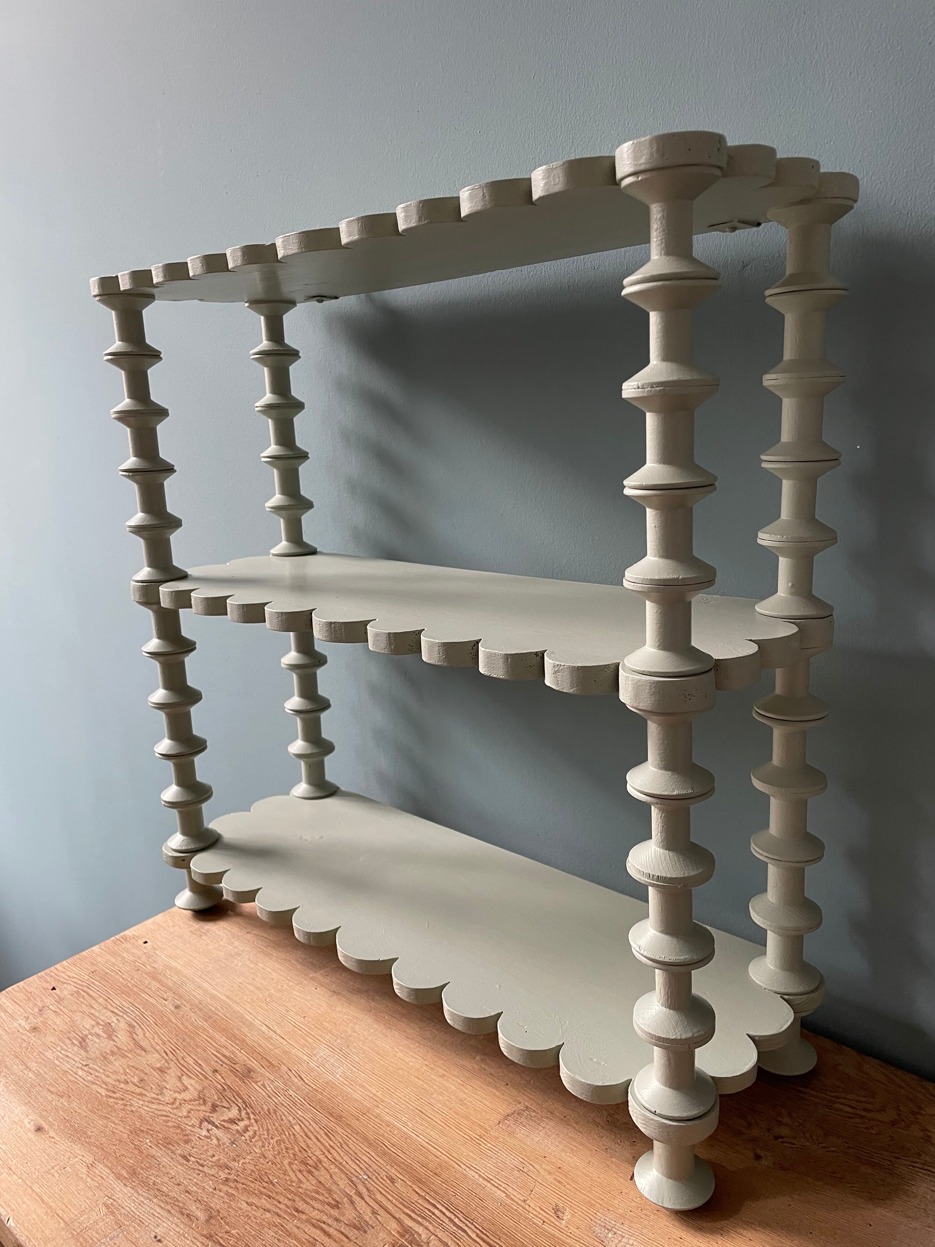 Restyled wooden wall shelf, 1960s