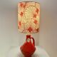 Small accent lamp by Bay Keramik – cordless with Japanese lotus fabric.