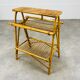 Table basse rotin années 60 et porte revue bambou
