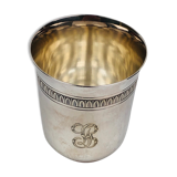 Vintage Timbale Christofle, monogrammed silver metal