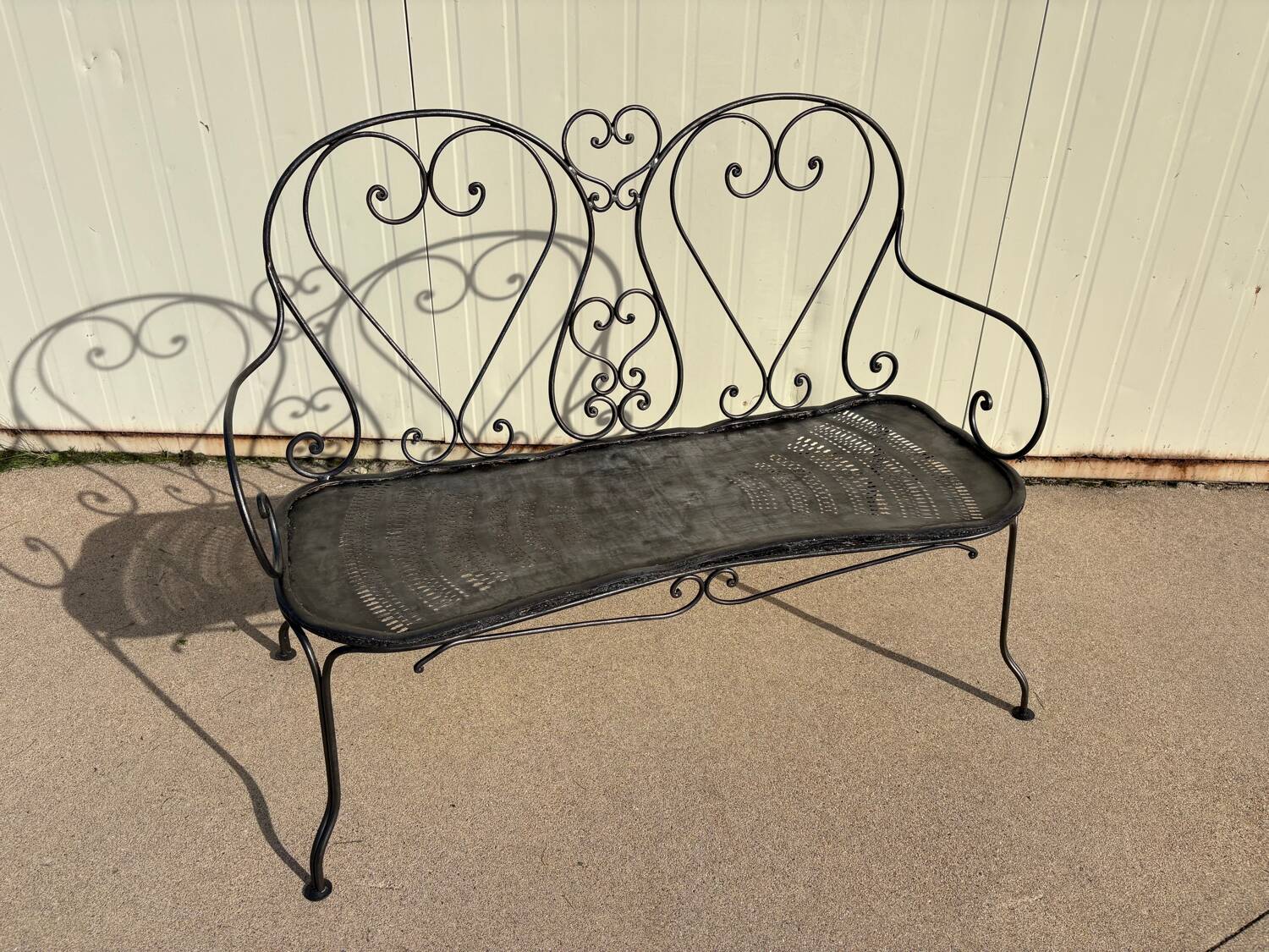 Wrought iron garden bench