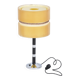 Lampe de table tchèque Art Déco en acier chromé, hêtre et parchemin, années 1940
