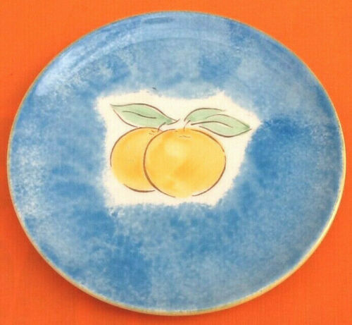 1970s Suite of 6 dessert plates Fruit decoration (lemon, grape, pear ...)