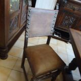 Dining table and 6 solid wood chairs from the 1950s.