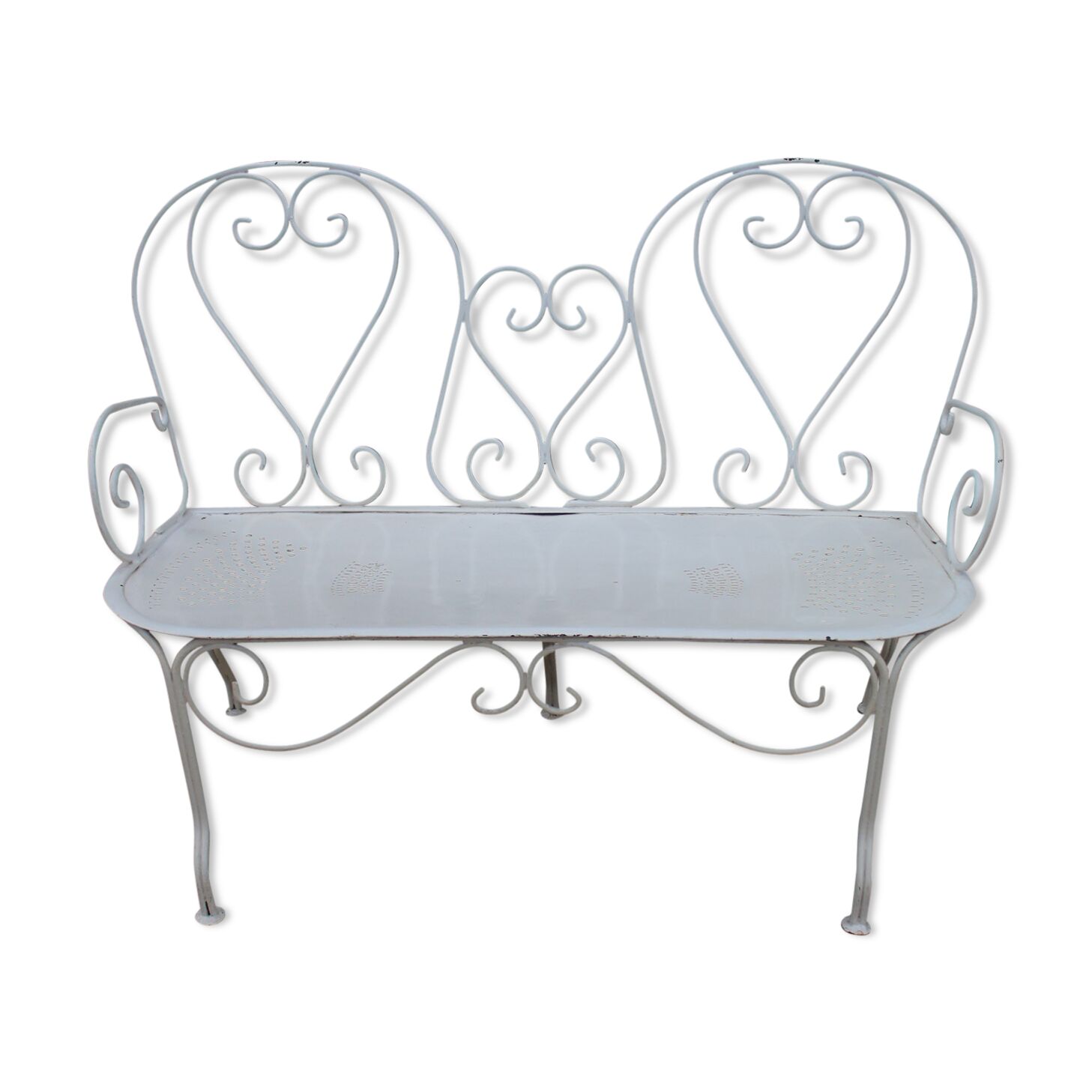 Iron garden bench