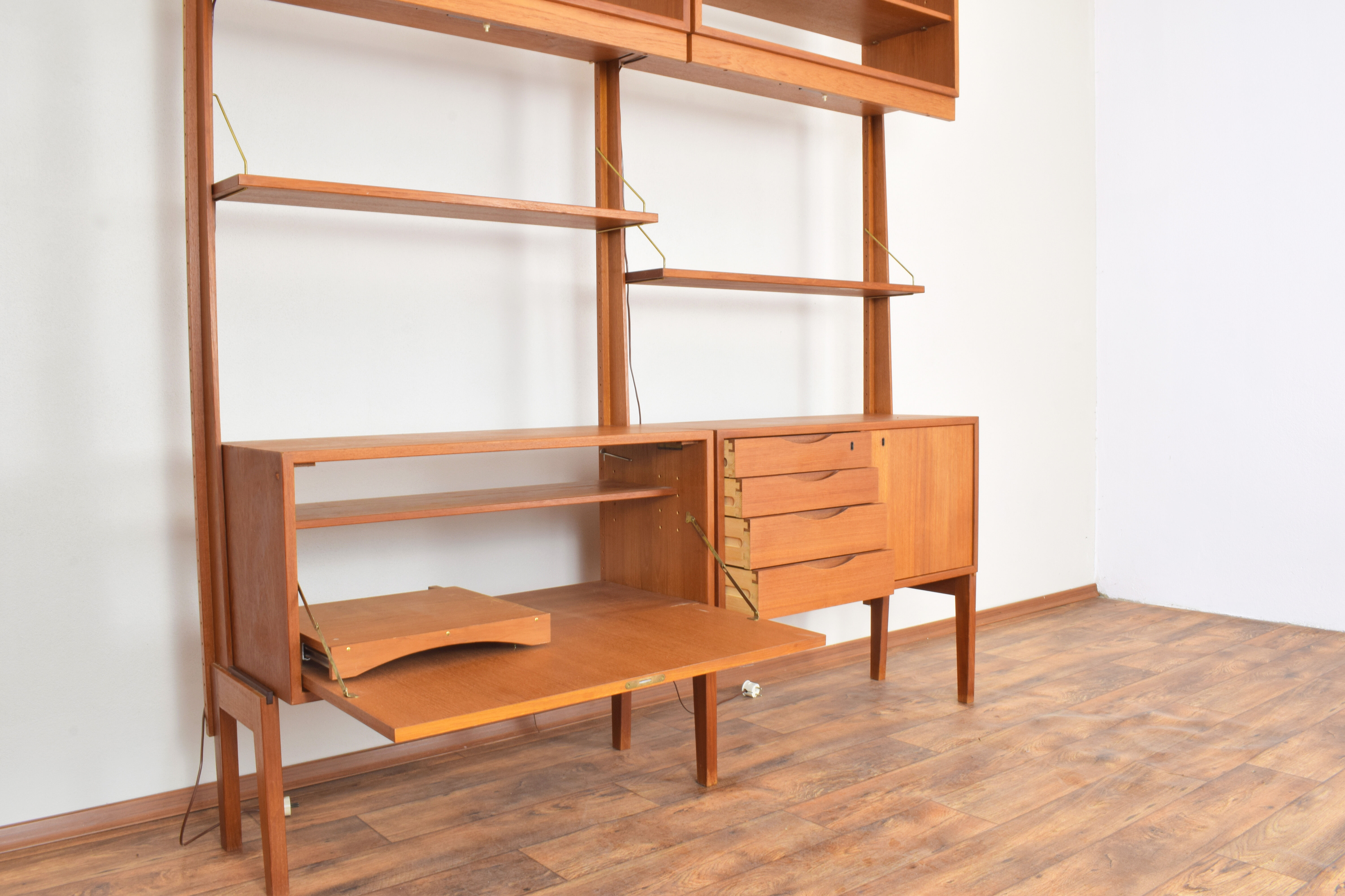 Bibliothèque en teck du milieu du siècle par Torbjørn Afdal pour Bruksbo, années 1950, ensemble de 2