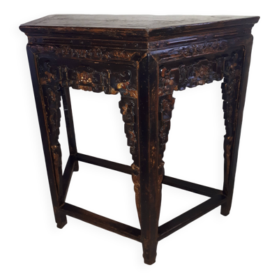 Ancienne console chinoise en bois laqué, chine dynastie qing