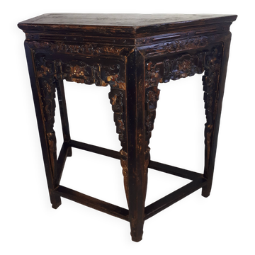 Antique Chinese lacquered wood console, China Qing Dynasty