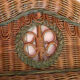 Vintage braided rattan mirror.