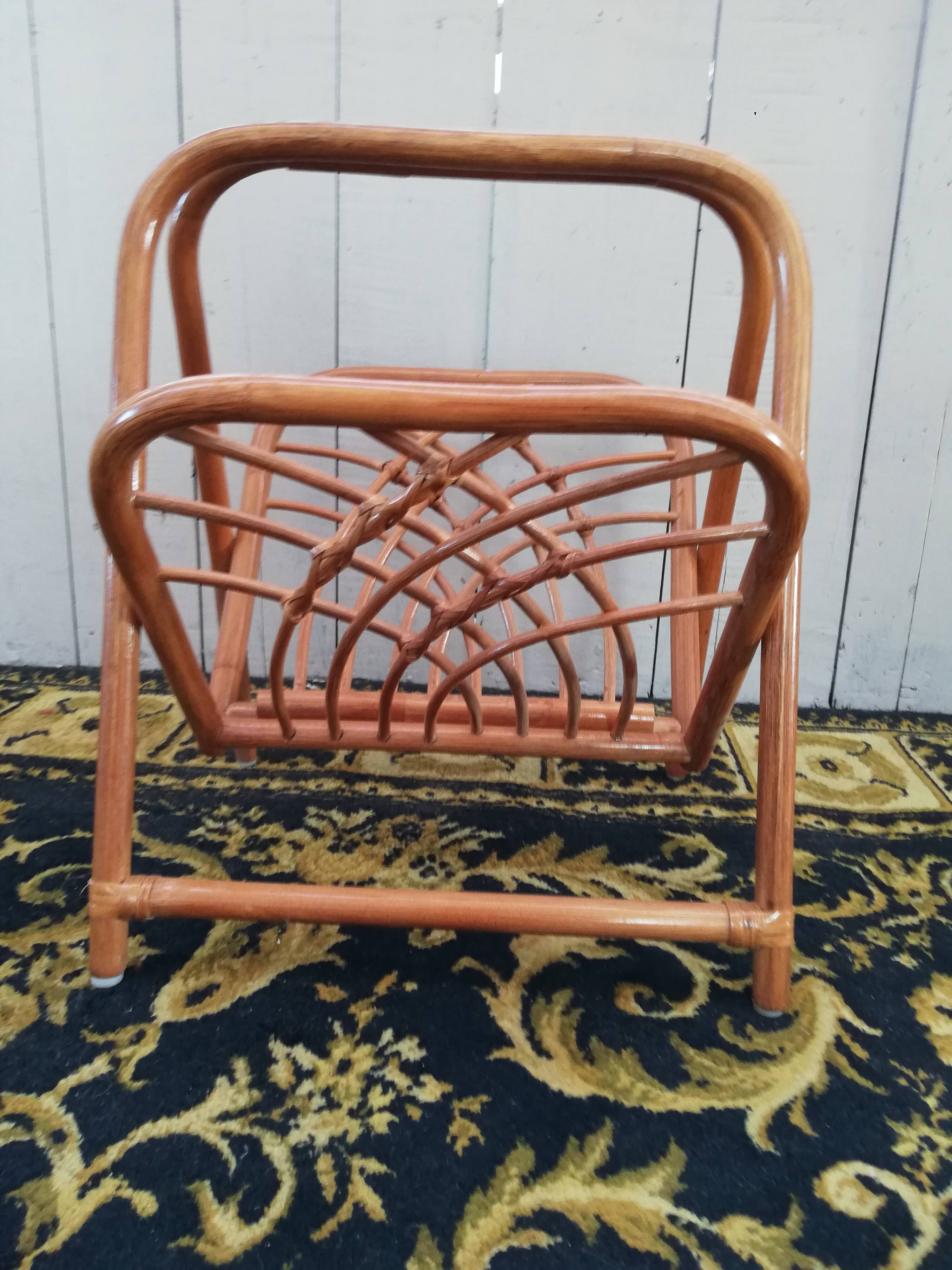 Vintage rattan magazine door, Czech