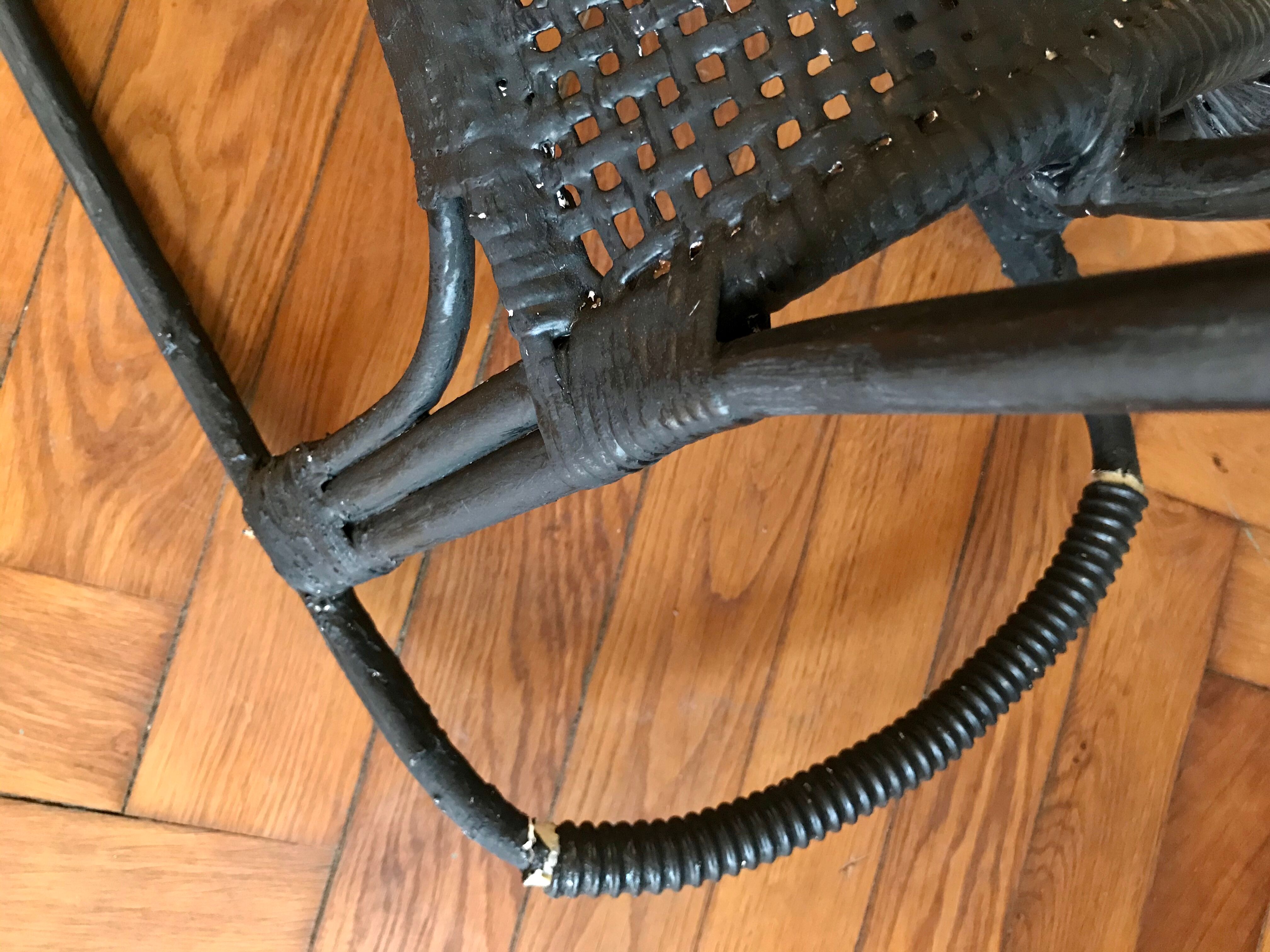 Rocking horse in rattan and bamboo