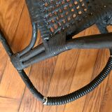 Rocking horse in rattan and bamboo