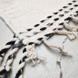 Moroccan Berber Kilim Ecru with black and gray patterns 248x150cm