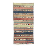 Striped Kilim Runner Rug, Handmade Wool Flatweave Rug 250 x 120 cm