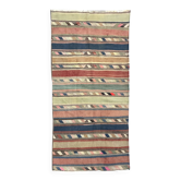 Striped Kilim Runner Rug, Handmade Wool Flatweave Rug 250 x 120 cm