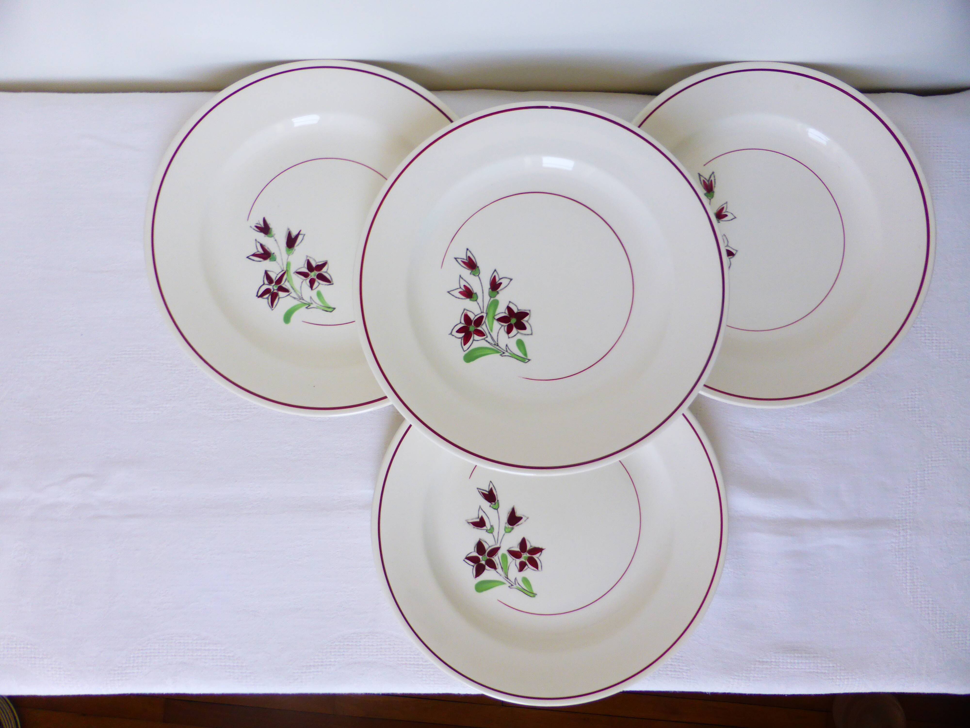 4 vintage flat plates from the Salins factory 210638