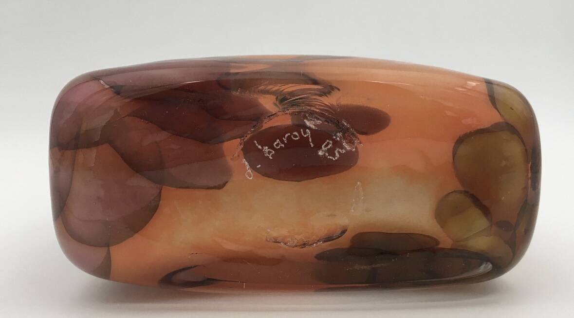 Daniel baroy blown glass vase, signed